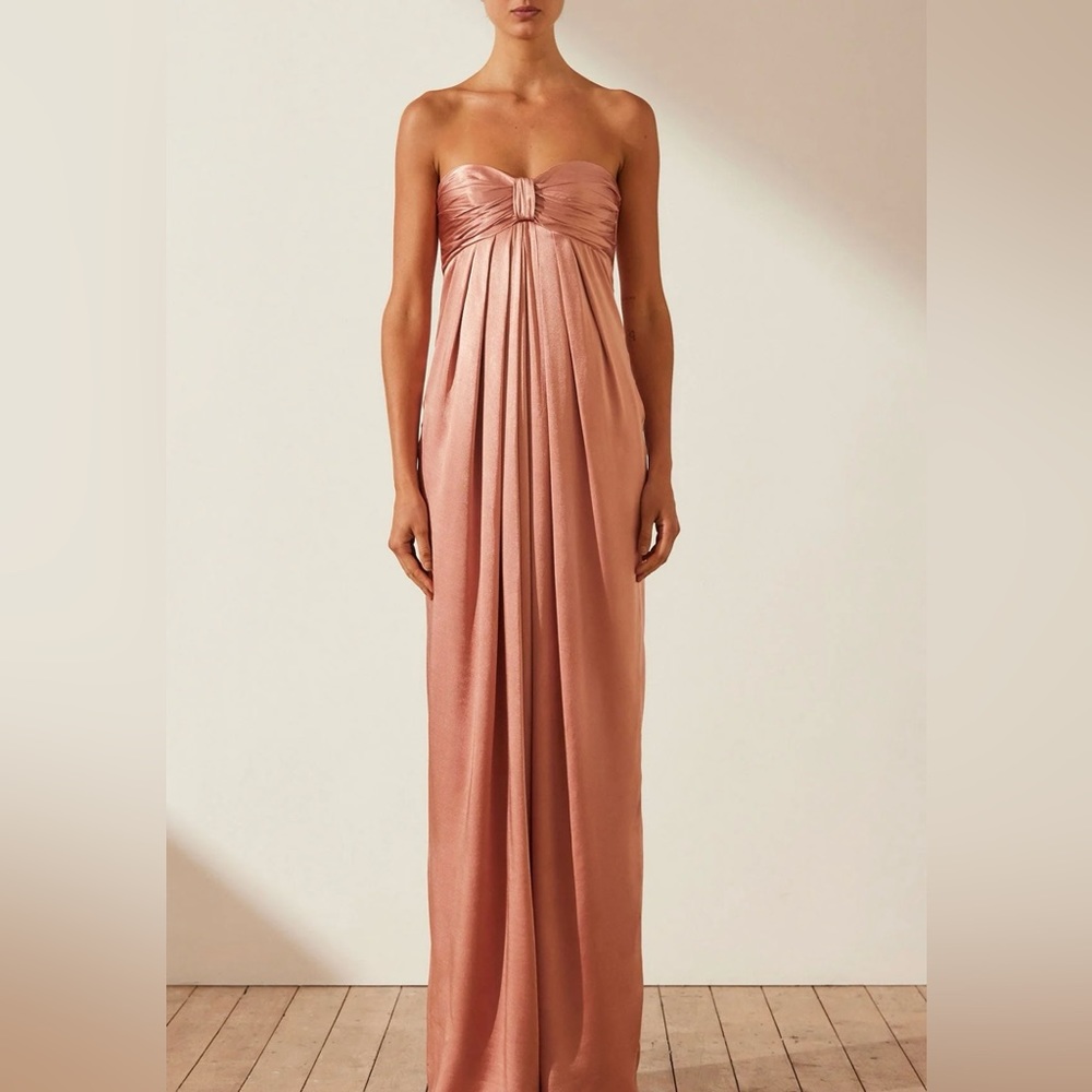 Shona Joy - La Lune Strapless Knot Maxi Dress - Antique Rose
